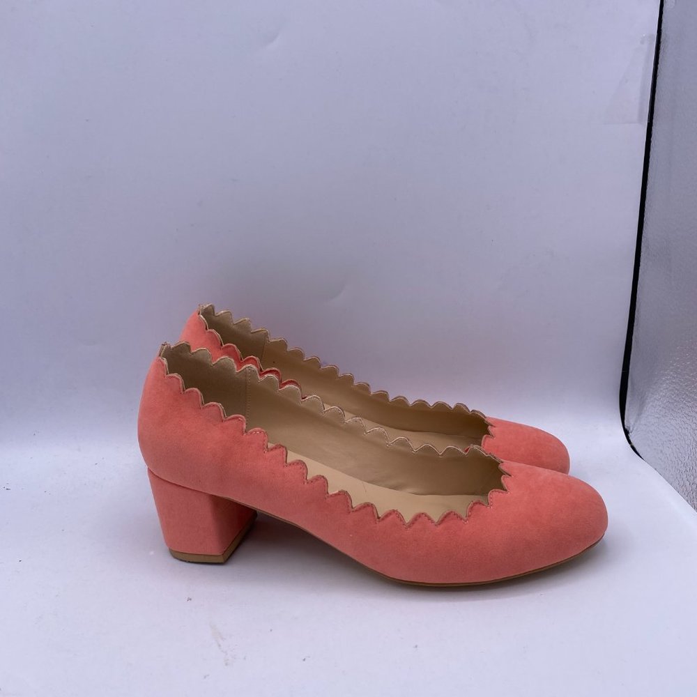 FSJ Pink Chunky Heels Suede Pump - Picture 5 of 11